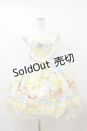 画像: BABY,THE STARS SHINE BRIGHT / Bee My Sweet Honey柄ハートヨークジャンパースカート Free サックス H-25-10-07-080-BA-OP-NS-ZH