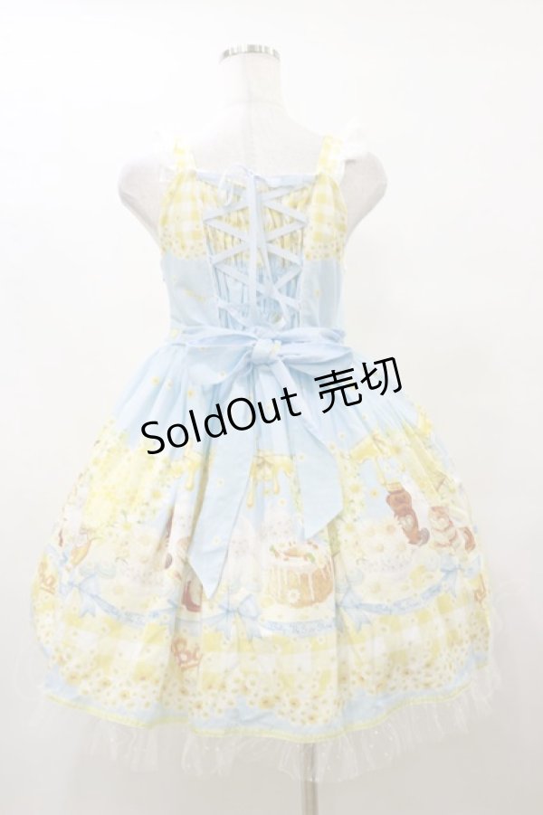 画像2: BABY,THE STARS SHINE BRIGHT / Bee My Sweet Honey柄ハートヨークジャンパースカート Free サックス H-25-10-07-080-BA-OP-NS-ZH (2)