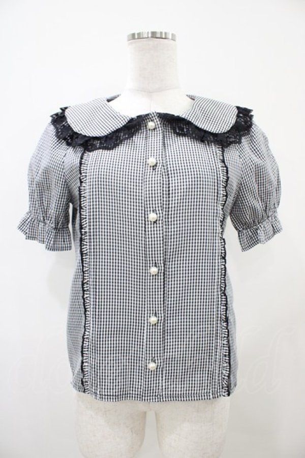 画像1: evelyn / ギンガムチェックブラウス Free ブラック H-25-10-07-1061-LO-BL-NS-ZH (1)
