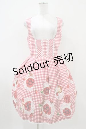 画像: Innocent World / ストロベリータルトコルセットジャンパースカート L レッド H-25-10-07-1016-IW-OP-NS-ZH