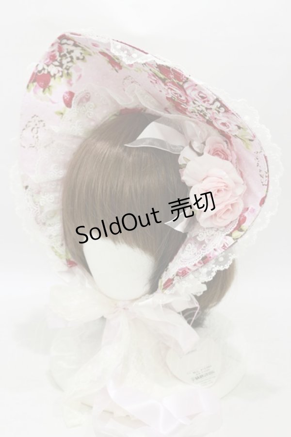 画像1: BABY,THE STARS SHINE BRIGHT / シュガーブーケ柄ロココボンネット  ピンク H-25-10-07-018-BA-AC-NS-ZH (1)