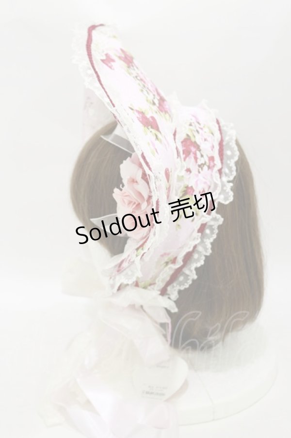 画像2: BABY,THE STARS SHINE BRIGHT / シュガーブーケ柄ロココボンネット  ピンク H-25-10-07-018-BA-AC-NS-ZH (2)