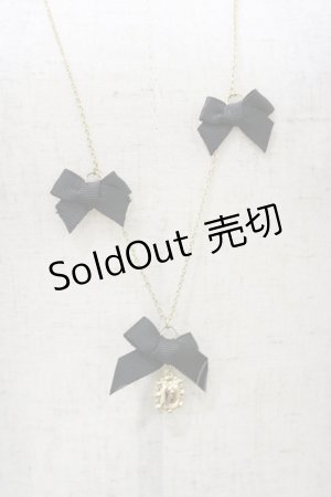 画像: m petit by misako / ビジューリボンネックレス  ブラック H-25-10-07-003-LO-AC-NS-ZH