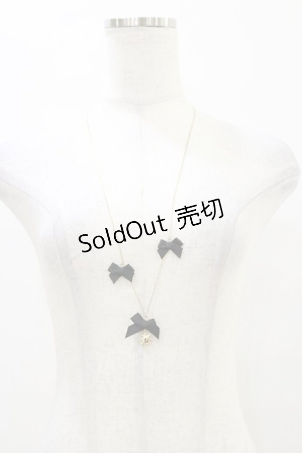 画像2: m petit by misako / ビジューリボンネックレス  ブラック H-25-10-07-003-LO-AC-NS-ZH (2)