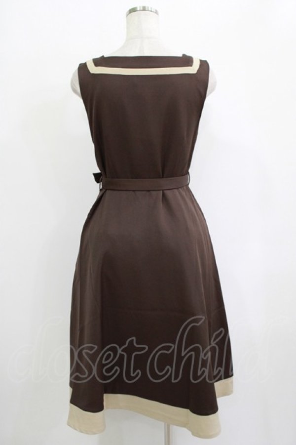 画像3: Fi.n.t / プレゼントリボンバイカラージャンパースカート Free Brown H-25-10-08-030-CA-OP-NS-ZH (3)