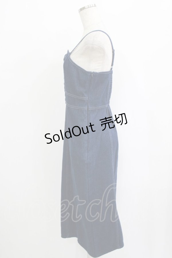 画像2: an another angelus / 配色ステッチデニムタイトジャンパースカート Free INDIGO H-25-10-08-034-CA-OP-NS-ZH (2)