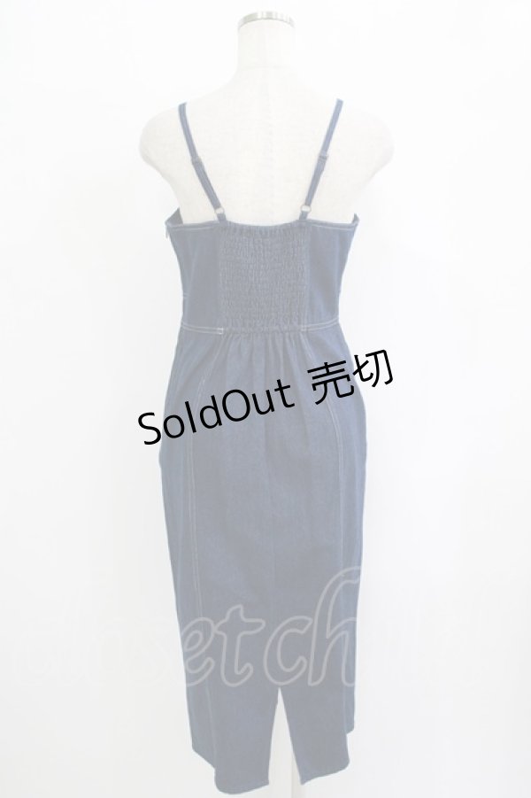 画像3: an another angelus / 配色ステッチデニムタイトジャンパースカート Free INDIGO H-25-10-08-034-CA-OP-NS-ZH (3)