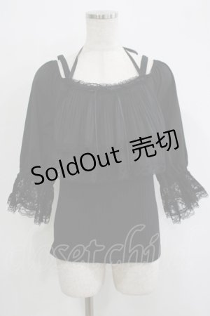 画像: Secret Honey / プリーツフリルトップス Free ブラック H-25-10-08-039-CA-TO-NS-ZH