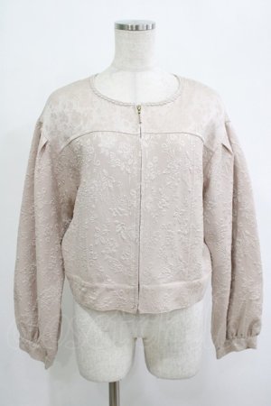 画像: axes femme / ジャカードノーカラージャケット M アイボリー H-25-10-08-042-AX-JA-NS-ZH