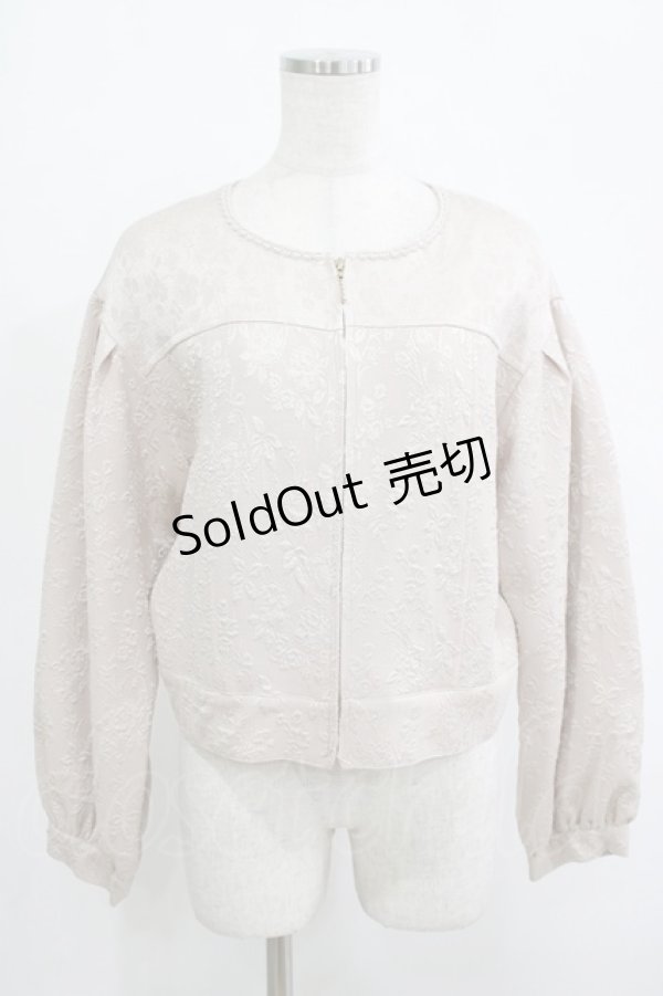 画像1: axes femme / ジャカードノーカラージャケット M アイボリー H-25-10-08-042-AX-JA-NS-ZH (1)