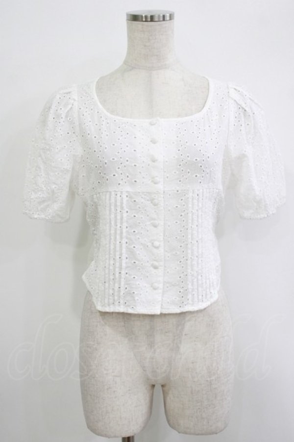 画像1: an another angelus / バックリボンコットンレースブラウス Free OFF WHITE H-25-10-08-047-CA-BL-NS-ZH (1)