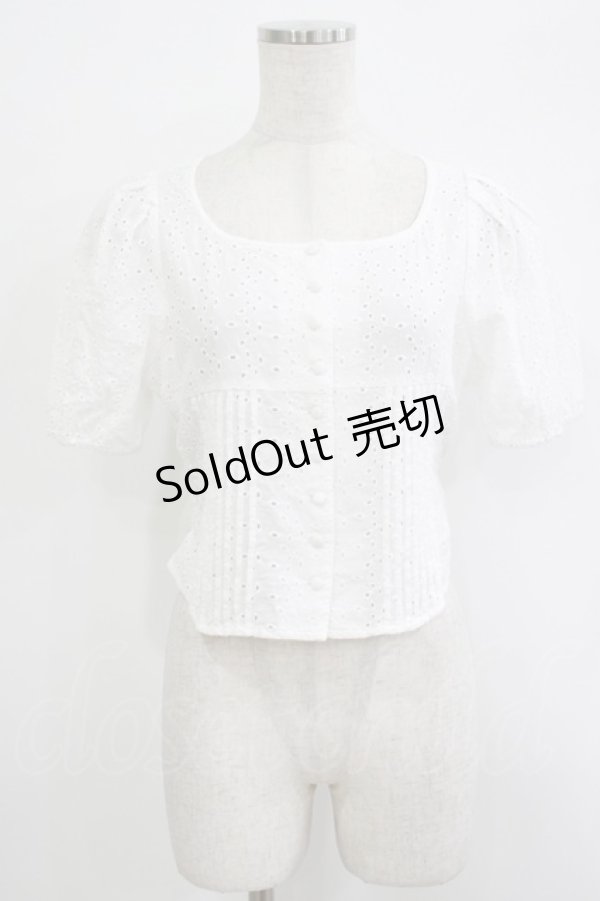 画像1: an another angelus / バックリボンコットンレースブラウス Free OFF WHITE H-25-10-08-047-CA-BL-NS-ZH (1)