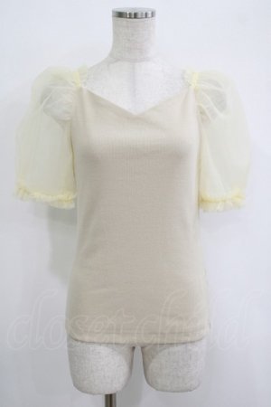 画像: an another angelus / チュールパフスリーブカットトップス Free IVORY H-25-10-08-048-CA-TO-NS-ZH
