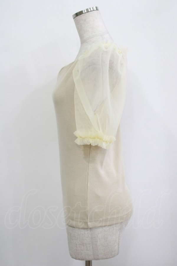 画像2: an another angelus / チュールパフスリーブカットトップス Free IVORY H-25-10-08-048-CA-TO-NS-ZH (2)