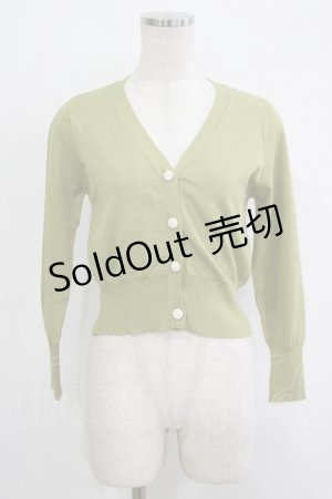 画像: an another angelus / フラワーカット釦Vネックニットカーディガン Free GREEN H-25-10-08-050-CA-TO-NS-ZH