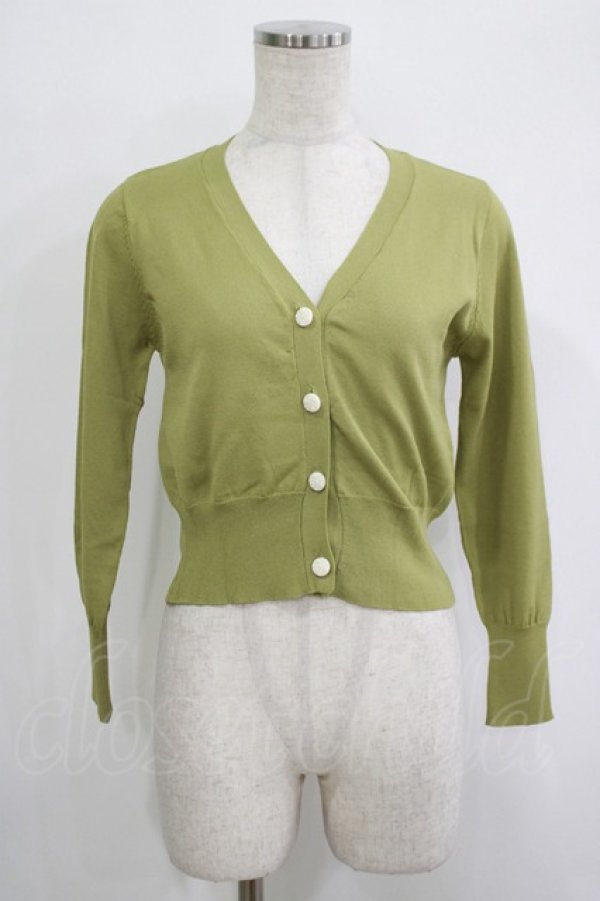 画像1: an another angelus / フラワーカット釦Vネックニットカーディガン Free GREEN H-25-10-08-050-CA-TO-NS-ZH (1)