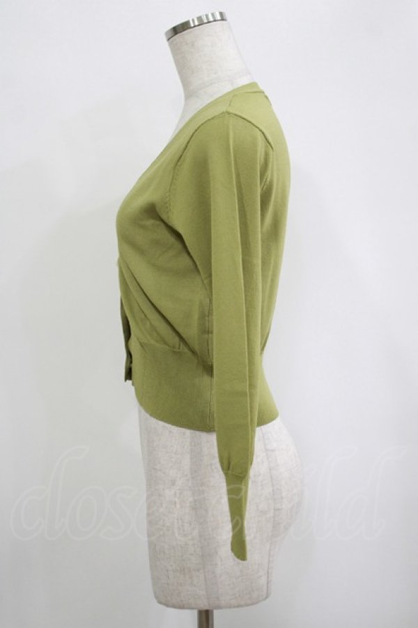 画像2: an another angelus / フラワーカット釦Vネックニットカーディガン Free GREEN H-25-10-08-050-CA-TO-NS-ZH (2)