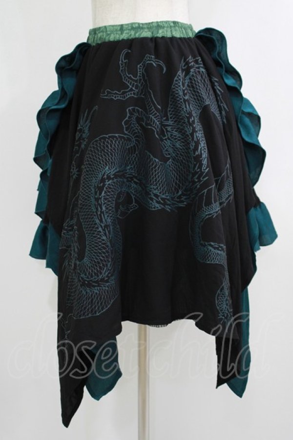 画像2: Qutie Frash / アシメパニエスカート  グリーン H-25-10-08-1031-QU-SK-KB-ZH (2)