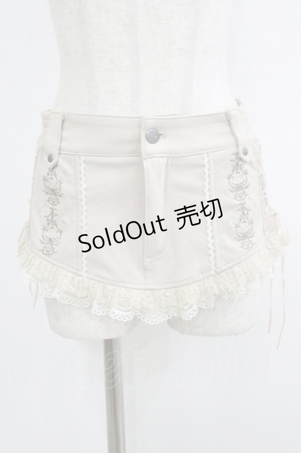 画像1: Ozz Croce / 薔薇刺繍オーバーカマーベルト  ベージュ H-25-10-08-1037-OO-ZA-KB-ZH (1)