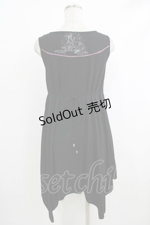 画像3: Ozz oneste / ヨークレース刺繍プリントチュニック  黒 H-25-10-08-1042-OO-TO-KB-ZT130 (3)