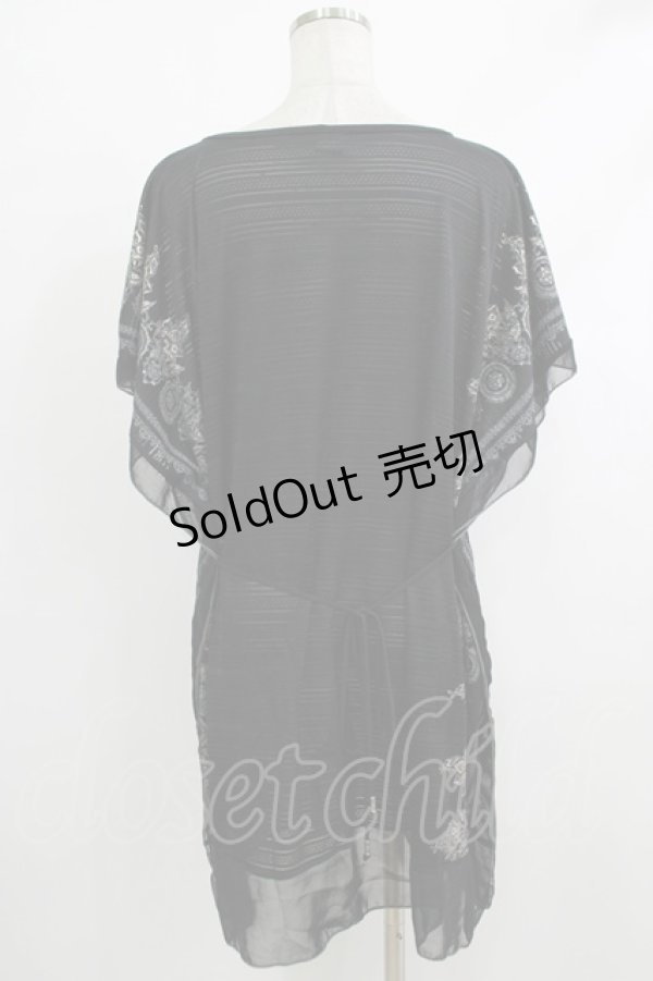 画像3: Rozen Kavalier / プリントシアーチュニック  黒 H-25-10-08-1045-OO-TO-KB-ZT121 (3)