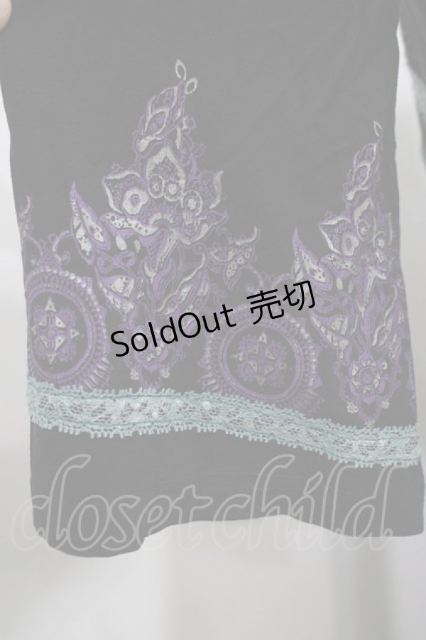 画像4: Ozz oneste / 刺繍プリントチュニックワンピース  黒 H-25-10-08-1046-OO-OP-KB-ZT023 (4)