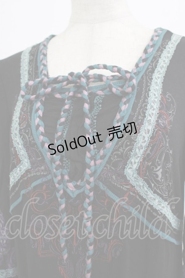 画像5: Ozz oneste / 刺繍プリントチュニックワンピース  黒 H-25-10-08-1046-OO-OP-KB-ZT023 (5)