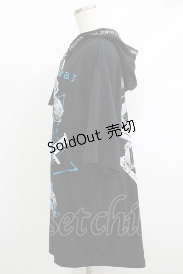 画像2: SEX POT ReVeNGe / プリント半袖ロングプルパーカー  黒 H-25-10-08-1051-SP-TO-KB-ZT256 (2)