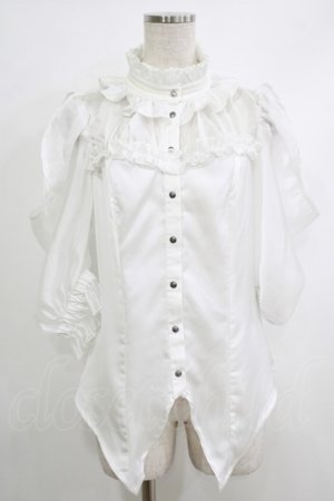 画像: Hoshibako Works / ミッドナイトスターオフショルダー半袖ブラウス  ホワイト H-25-10-08-1053-LO-BL-KB-ZH