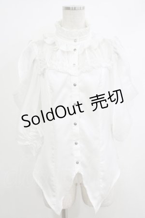 画像: Hoshibako Works / ミッドナイトスターオフショルダー半袖ブラウス  ホワイト H-25-10-08-1053-LO-BL-KB-ZH