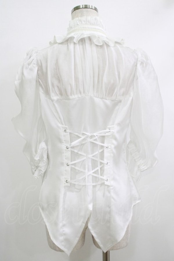 画像3: Hoshibako Works / ミッドナイトスターオフショルダー半袖ブラウス  ホワイト H-25-10-08-1053-LO-BL-KB-ZH (3)