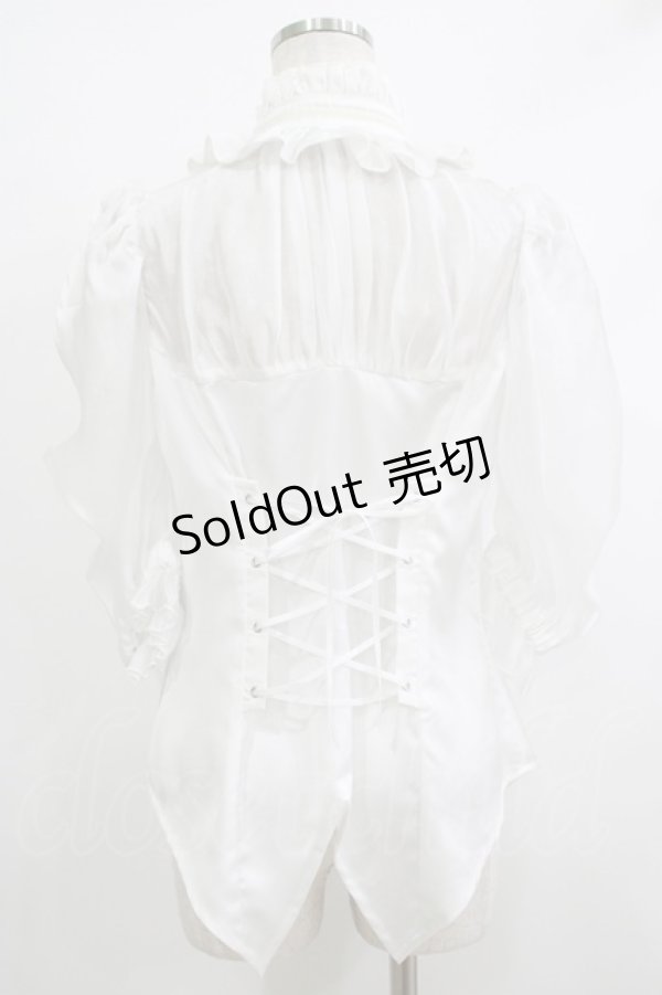 画像3: Hoshibako Works / ミッドナイトスターオフショルダー半袖ブラウス  ホワイト H-25-10-08-1053-LO-BL-KB-ZH (3)