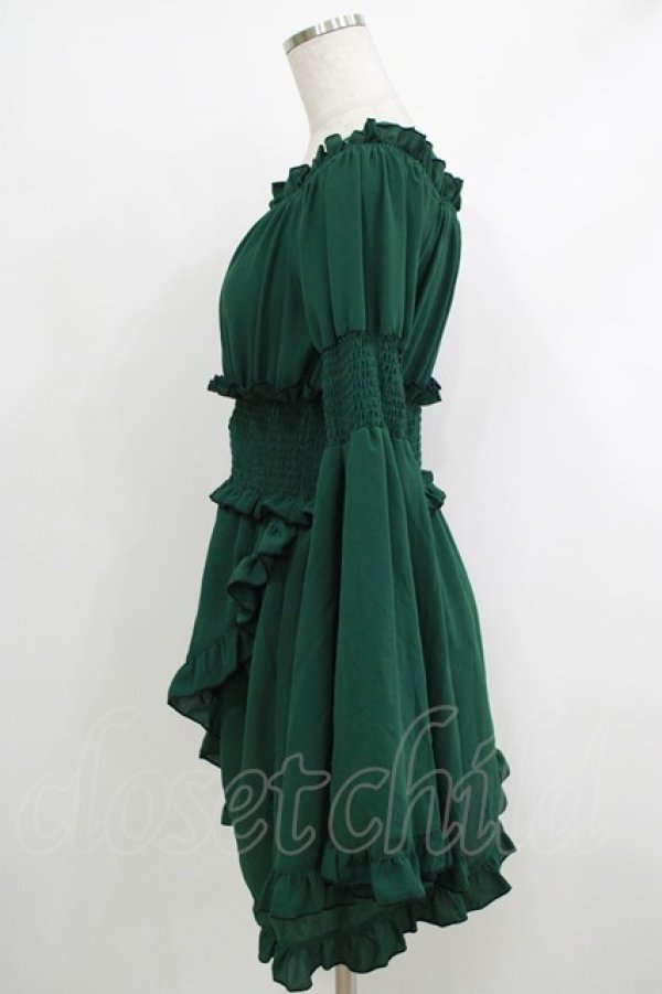 画像2: Qutie Frash / オフショルチュニック  グリーン H-25-10-08-1054-QU-TO-KB-ZH (2)