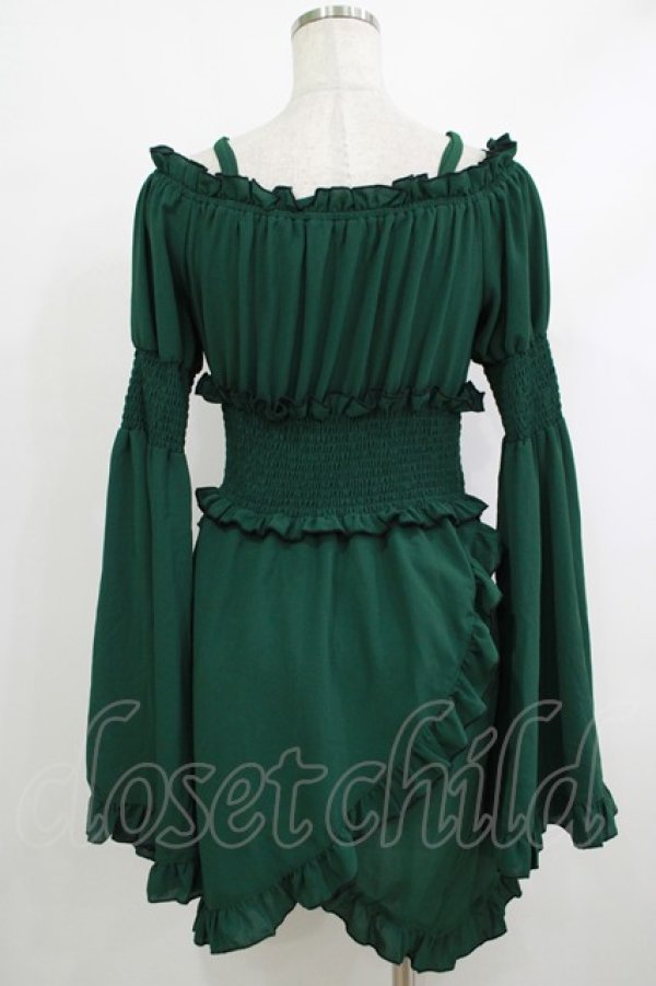 画像3: Qutie Frash / オフショルチュニック  グリーン H-25-10-08-1054-QU-TO-KB-ZH (3)