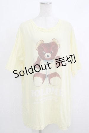 画像: 【SALE】Candy Stripper / HOLD ME BIG TEE  イエロー H-25-10-08-1064-PU-TO-KB-ZT494