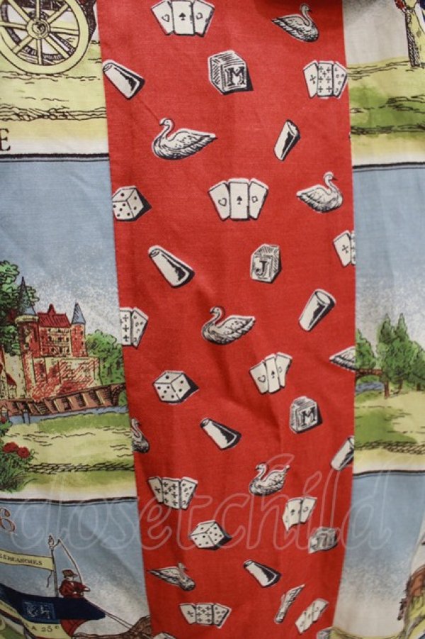 画像5: Jane Marple / Board gameタブリエドレス  ブルーグレー×レッド H-25-10-08-1006-JM-OP-KB-ZH (5)