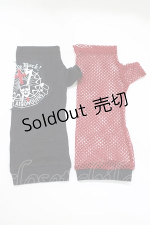 画像: ALGONQUINS / フィンガーレスグローブ  黒×赤 H-25-10-08-1075-AL-ZA-KB-ZH