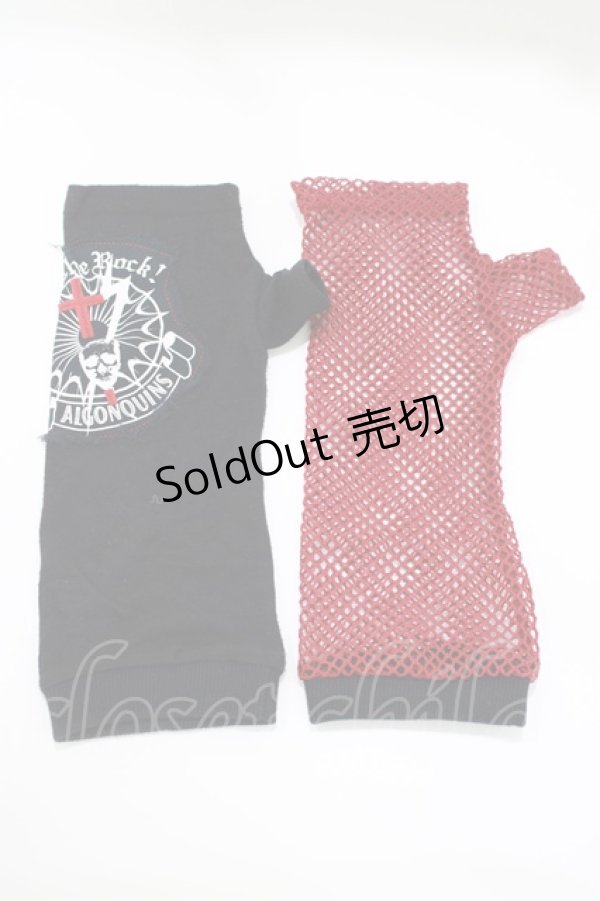 画像1: ALGONQUINS / フィンガーレスグローブ  黒×赤 H-25-10-08-1075-AL-ZA-KB-ZH (1)