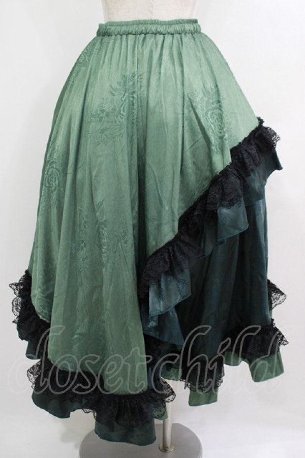 画像3: Qutie Frash / レースロングスカート  グリーン H-25-10-08-1008-QU-SK-KB-ZH (3)