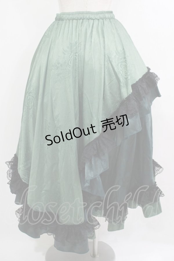 画像3: Qutie Frash / レースロングスカート  グリーン H-25-10-08-1008-QU-SK-KB-ZH (3)
