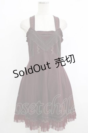 画像: Ozz oneste / 薔薇刺繍ジャンパースカート  ボルドー H-25-10-08-1011-OO-OP-KB-ZH