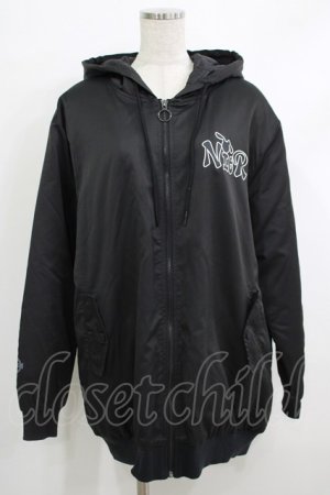 画像: NieR Clothing / 中綿ブルゾンパーカー  黒 H-25-10-08-1013-PU-JA-KB-ZH