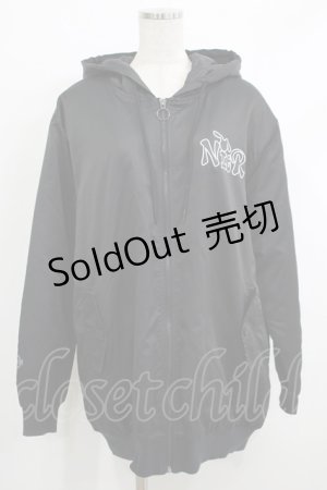 画像: NieR Clothing / 中綿ブルゾンパーカー  黒 H-25-10-08-1013-PU-JA-KB-ZH