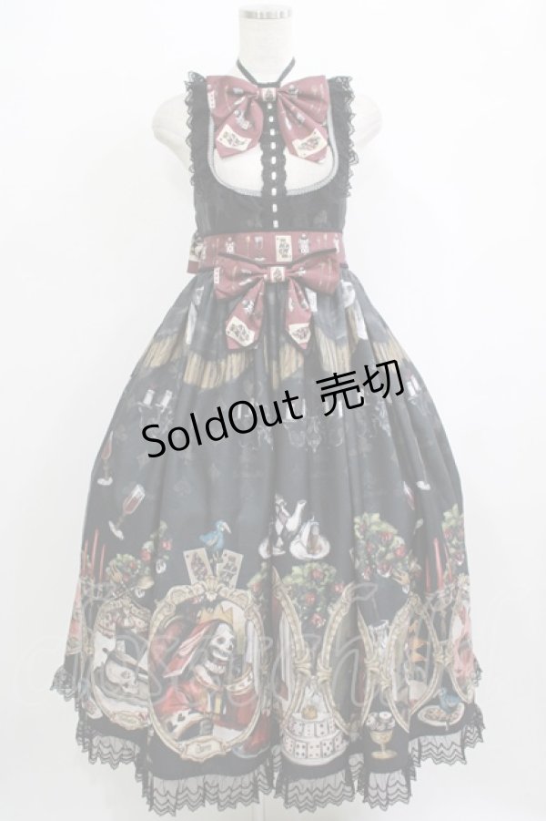 画像1: Royal Princess Alice / Dark Alice Tea Party・まくらくらまコラボジャンパースカート Free ブラック H-25-10-08-005-LO-OP-NS-ZH (1)