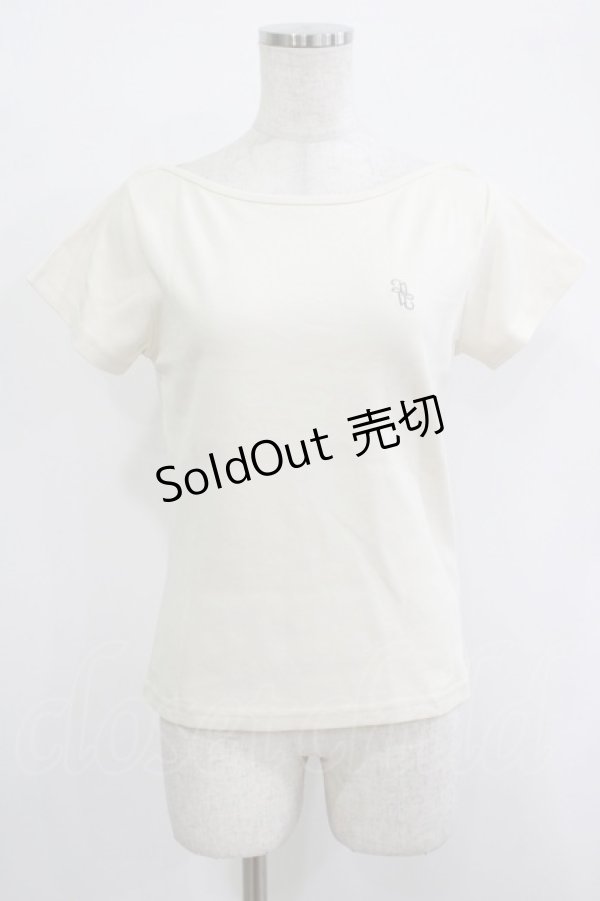 画像1: an another angelus / ロゴ刺繍フレンチスリーブT Free IVORY H-25-10-08-055-CA-TS-NS-ZH (1)