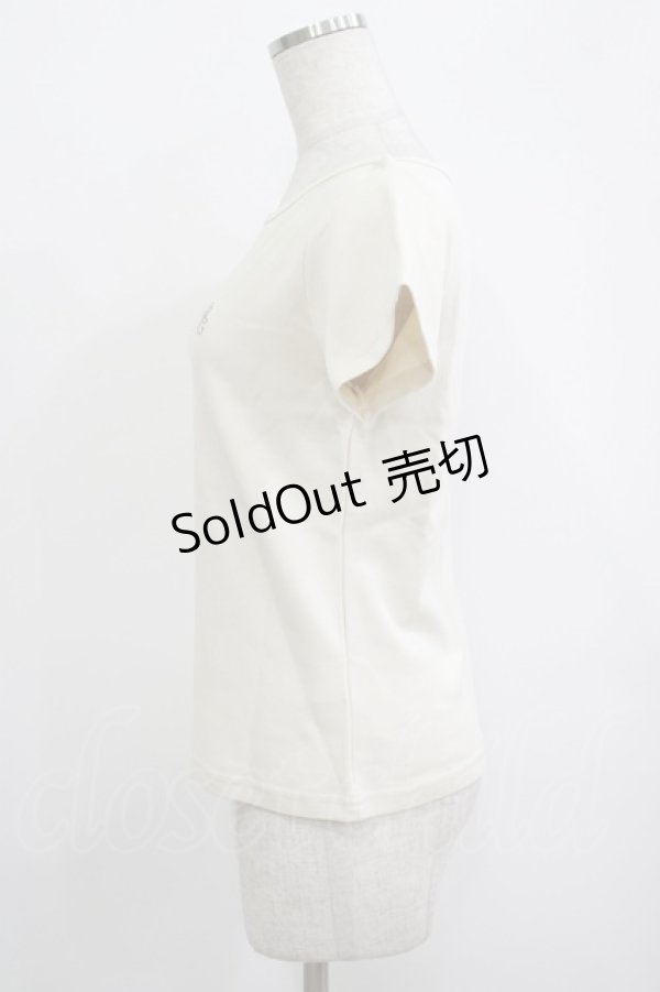 画像2: an another angelus / ロゴ刺繍フレンチスリーブT Free IVORY H-25-10-08-055-CA-TS-NS-ZH (2)
