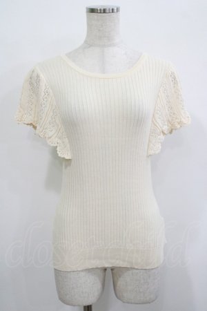 画像: F&A / 透かし編みラッフルノースリーブニットプルオーバー Free IVORY H-25-10-08-056-LO-TO-NS-ZH