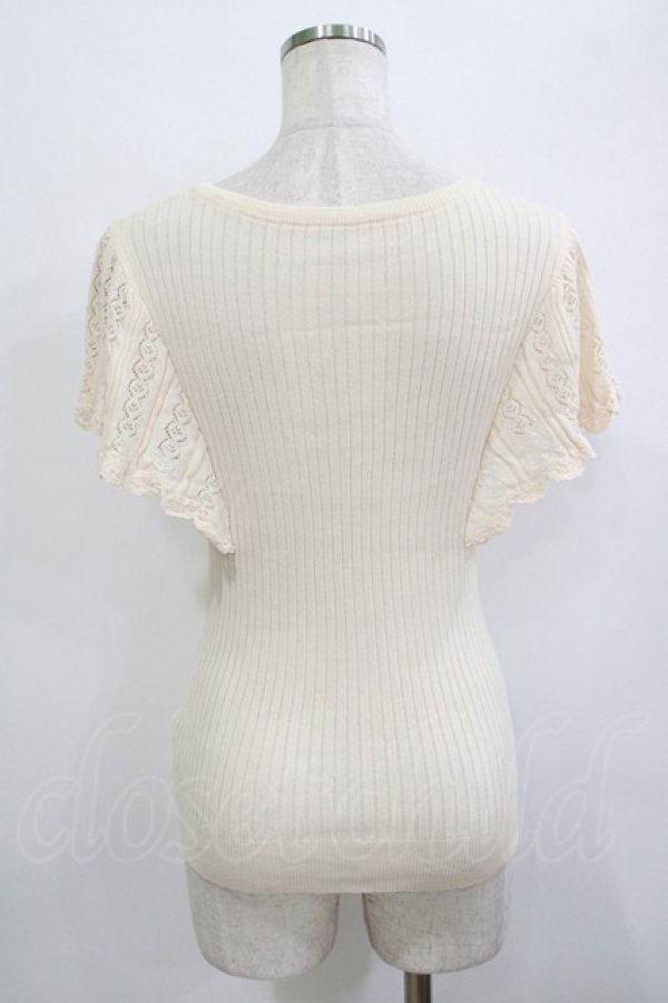 画像3: F&A / 透かし編みラッフルノースリーブニットプルオーバー Free IVORY H-25-10-08-056-LO-TO-NS-ZH (3)