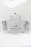 画像1: Maison de FLEUR / ギンガムチェックレースサイドリボントート  グレー H-25-10-08-064-LO-BG-NS-ZH (1)