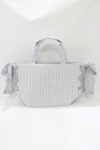 画像2: Maison de FLEUR / ギンガムチェックレースサイドリボントート  グレー H-25-10-08-064-LO-BG-NS-ZH (2)